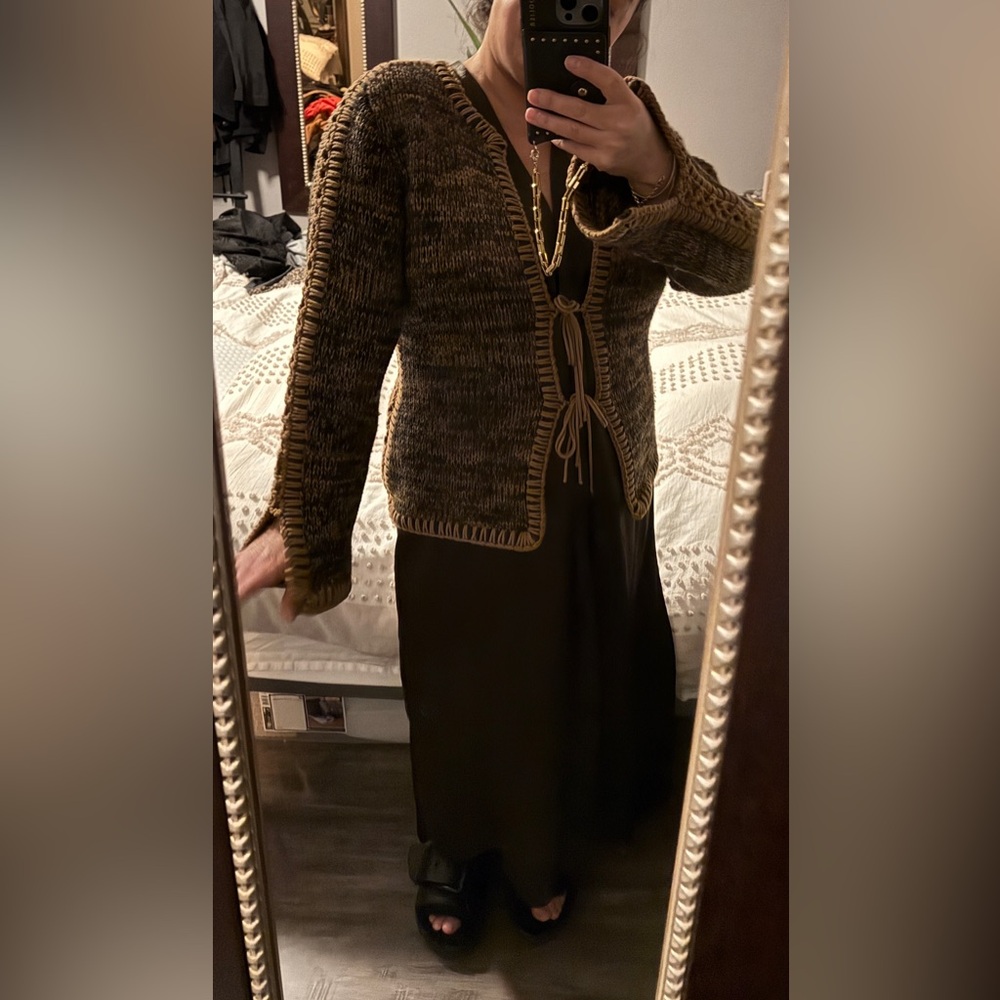 TOMASO STEFANELLI knit SweaterCardigan Haute Couture Made in Italy Size 46/US 10